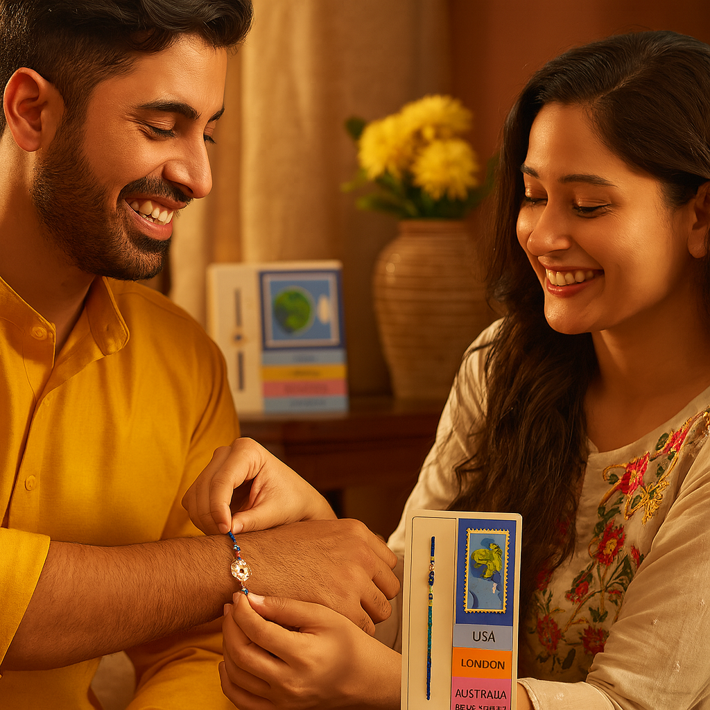 Travel-Themed Rakhi With Evil Eye image