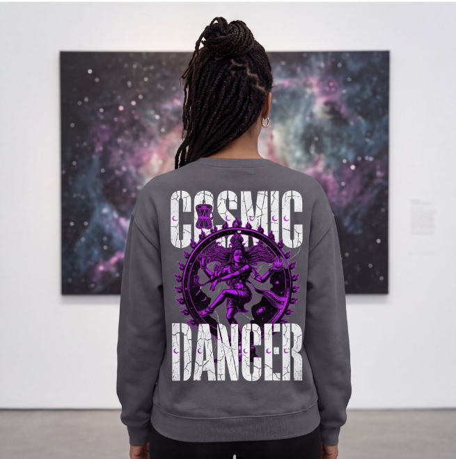 Unisex Cosmic Dancer Graphic Sweatshirt Grey image