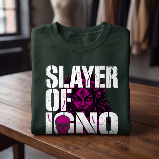 Unisex Dark Green Slayer Of Ignorance Graphic Sweatshirt image