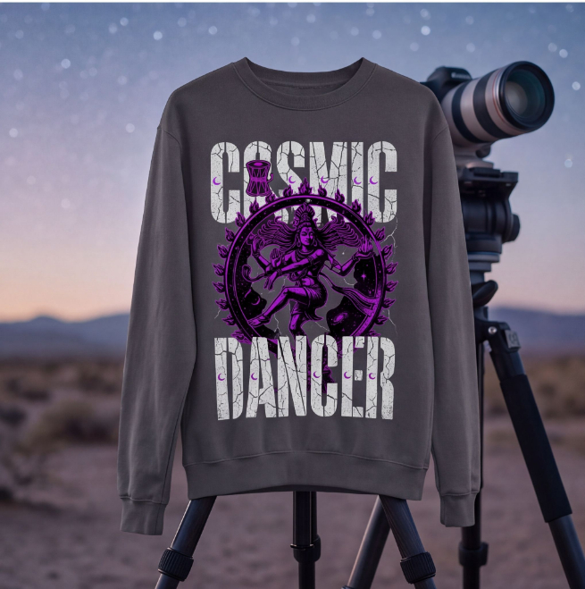 Unisex Cosmic Dancer Graphic Sweatshirt Grey image