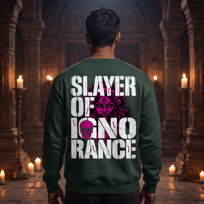Unisex Dark Green Slayer Of Ignorance Graphic Sweatshirt image