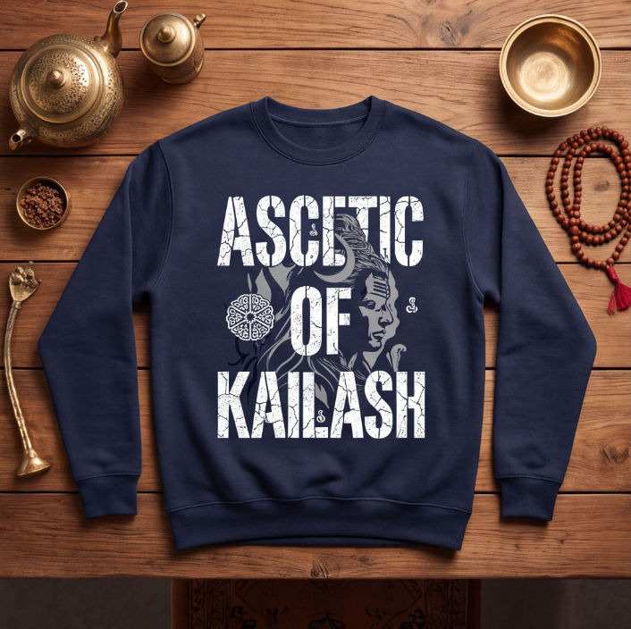 Navy Blue Unisex Ascetic Of Kailash Graphic Sweatshirt image
