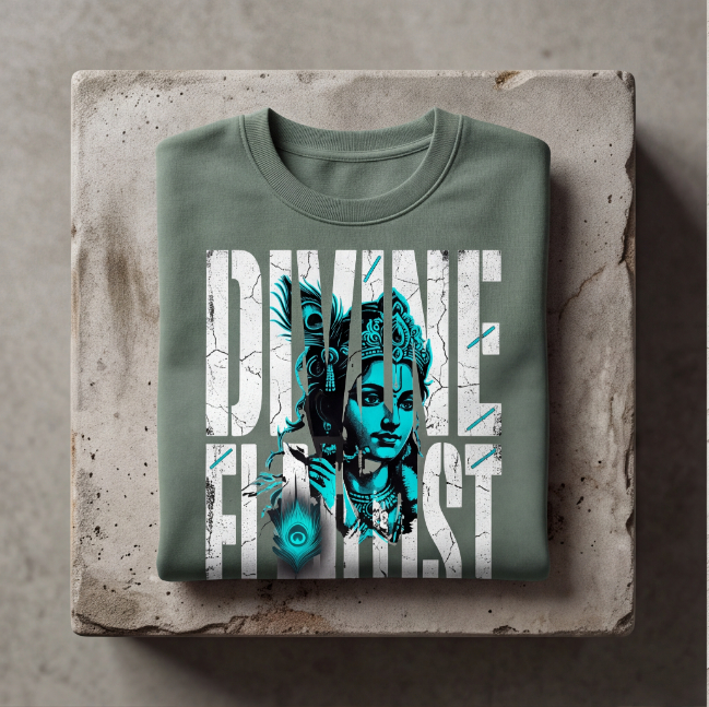 Unisex Divine Flautist Graphic Sweatshirt Green
