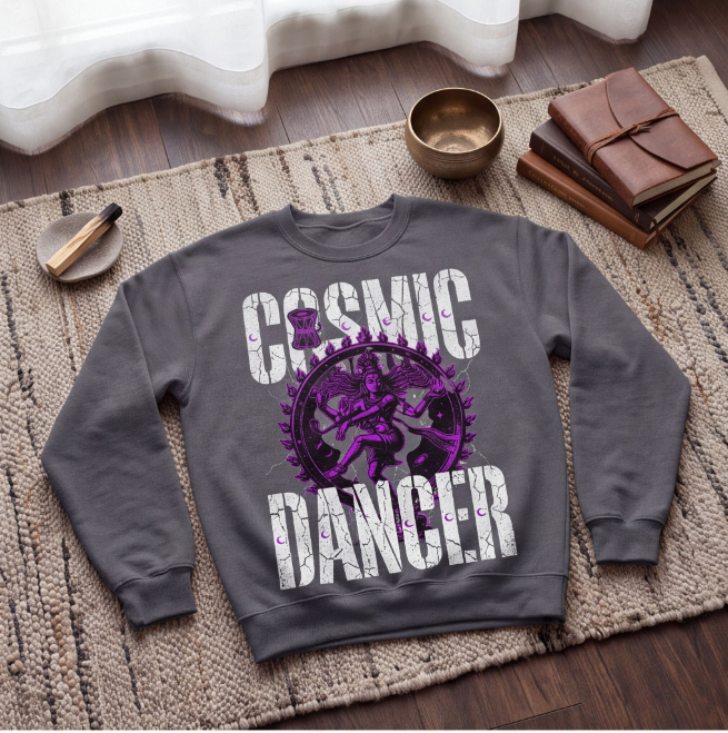 Unisex Cosmic Dancer Graphic Sweatshirt Grey