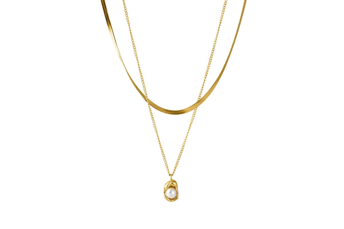 Auric Pearl Layered Necklace image