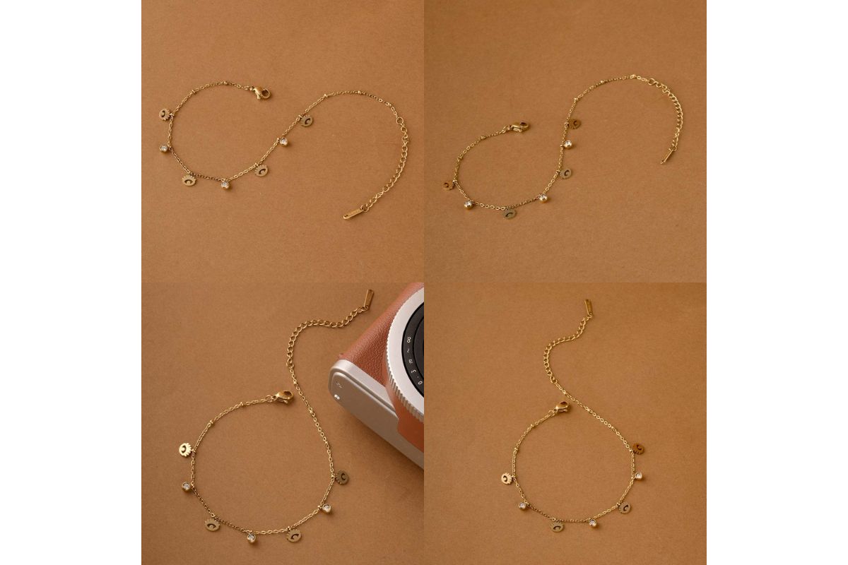 Dangle Motif Crystal Anklet image