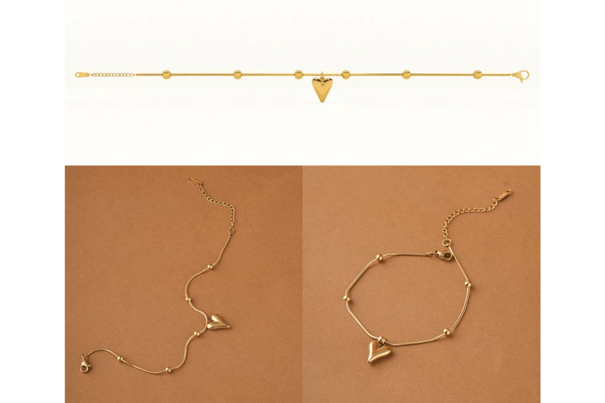 Heart and Ball Chain Anklet image