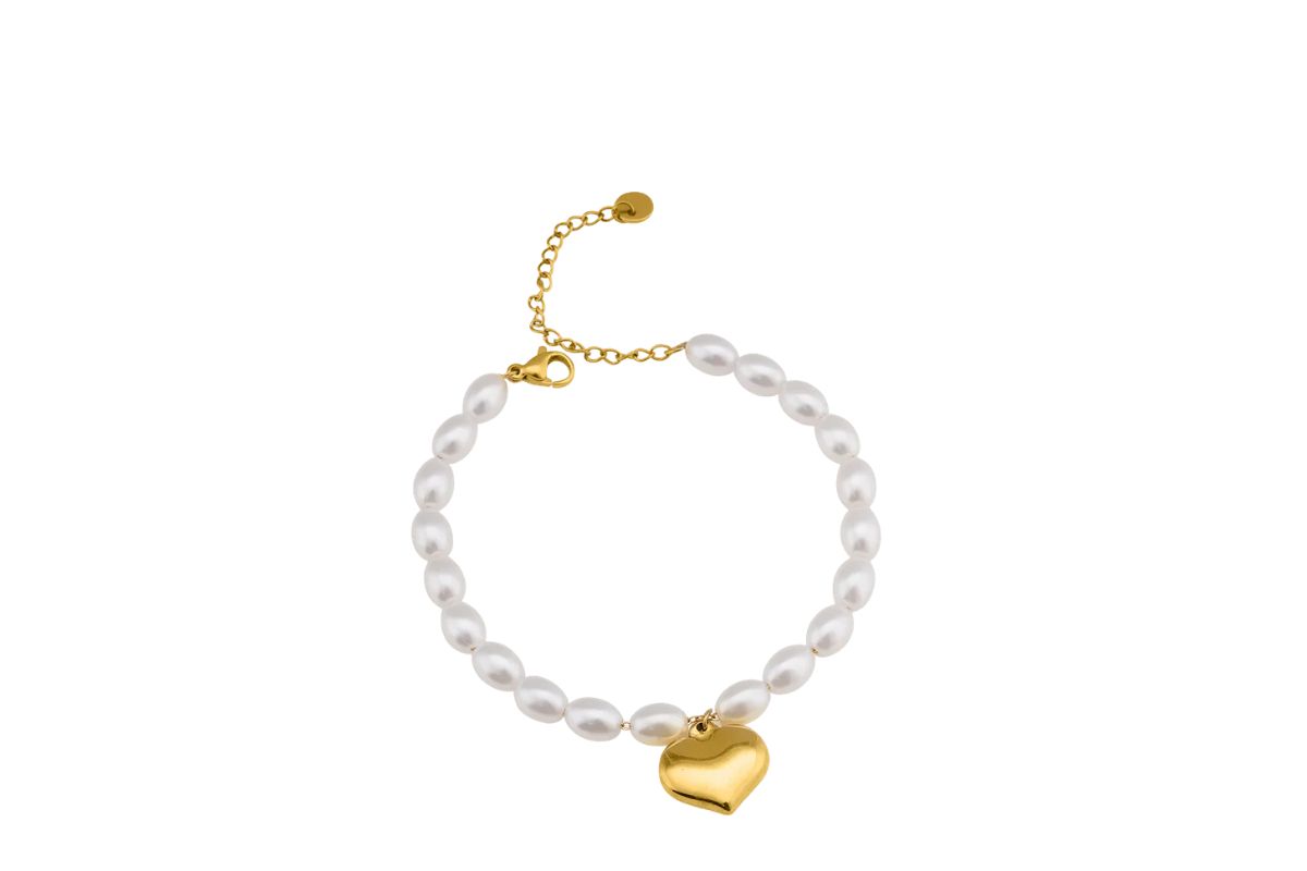 Romantic Pearl and Gold Bracelet