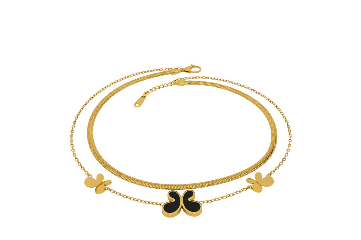 Gold Butterfly Charm Anklet
