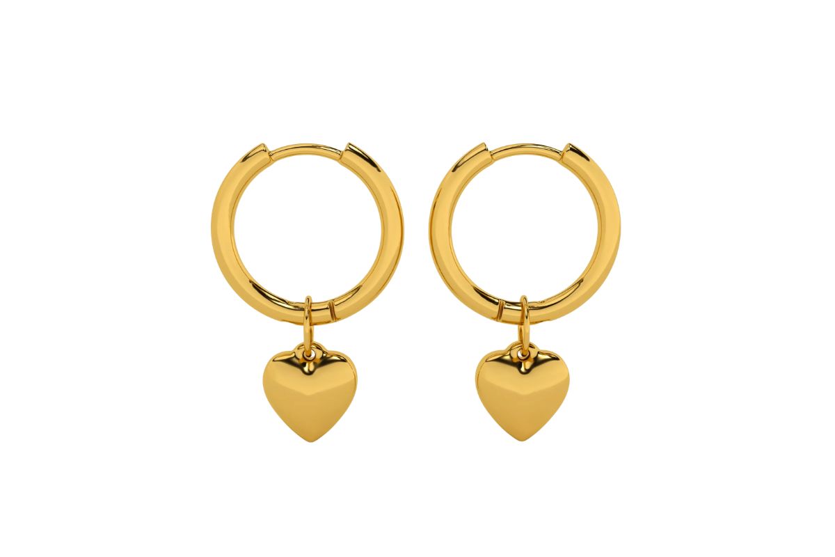Small Heart Hoop Earrings