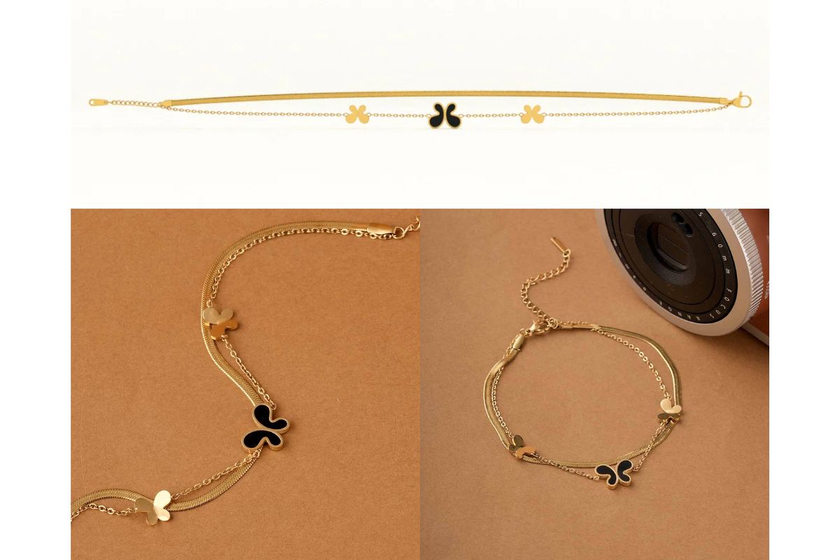 Gold Butterfly Charm Anklet image