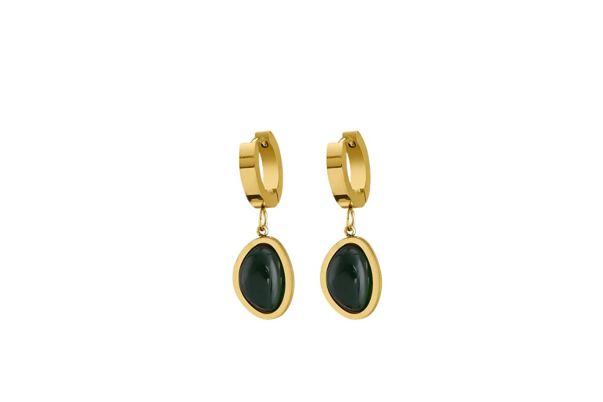 Nature's Charm Green Hoop Earrings