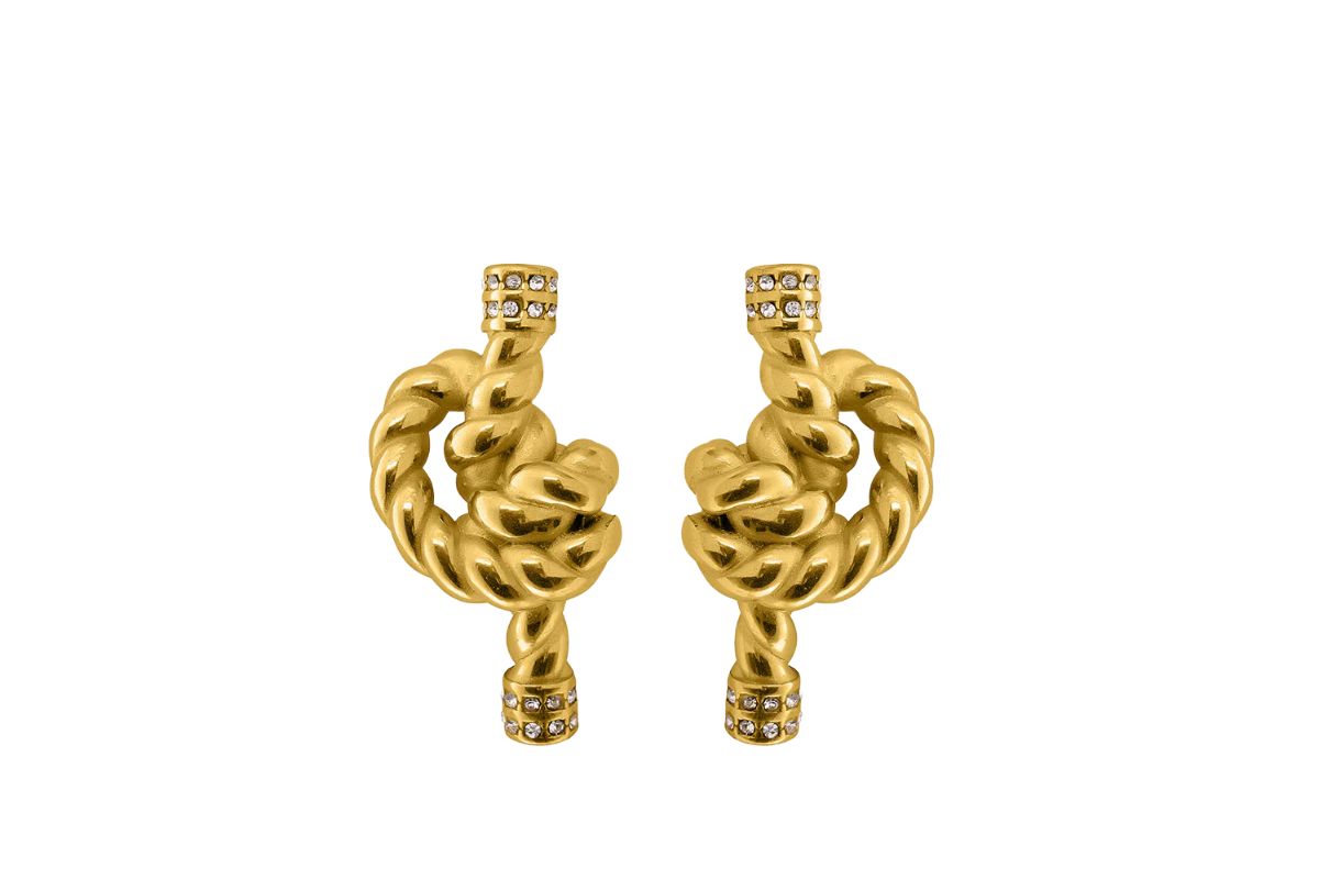 Golden Mariner Knot Studs Earrings