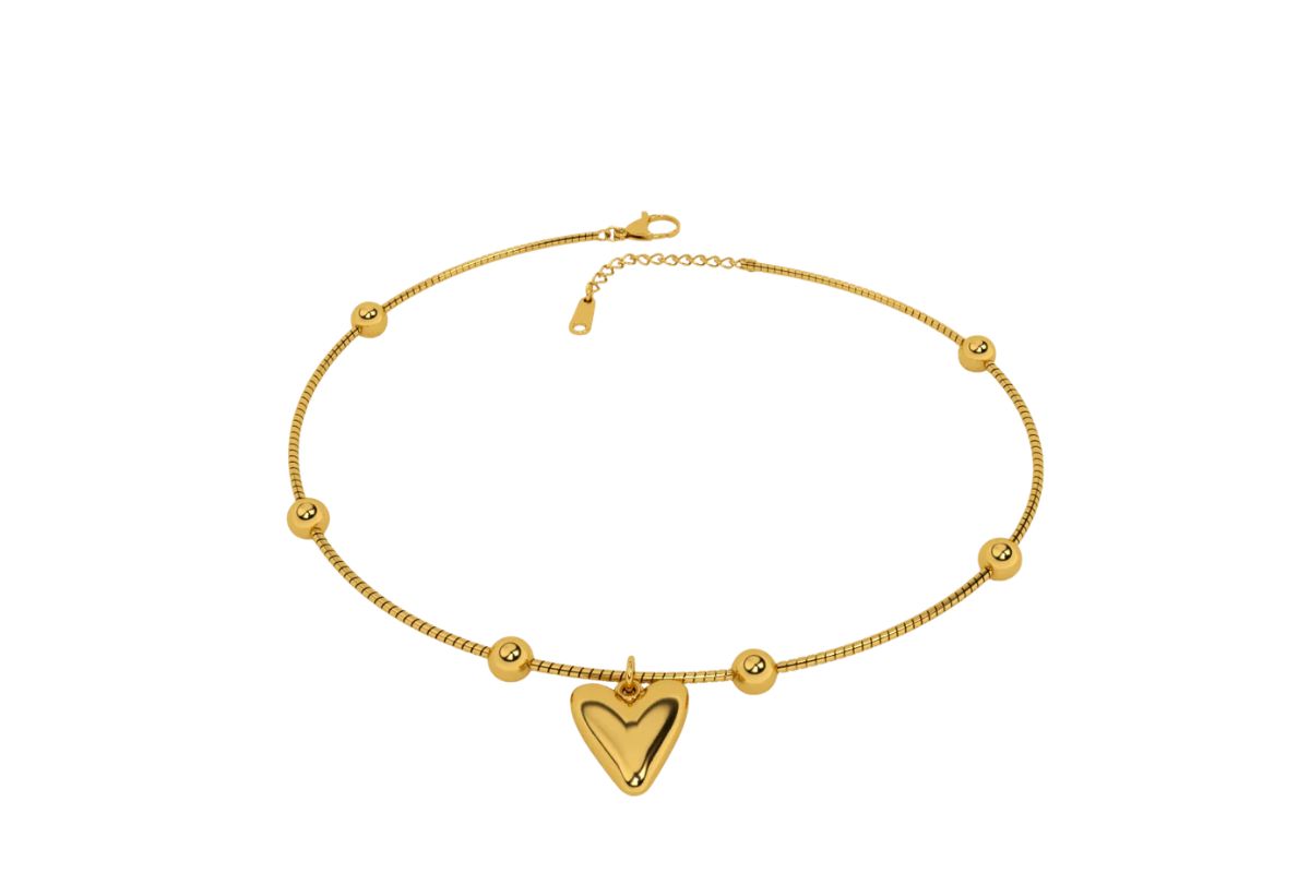 Heart and Ball Chain Anklet