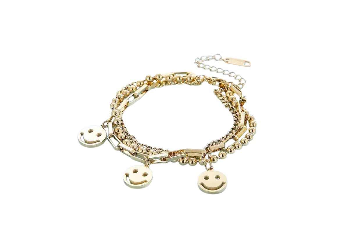 Smile Layered Gold Chain Bracelet