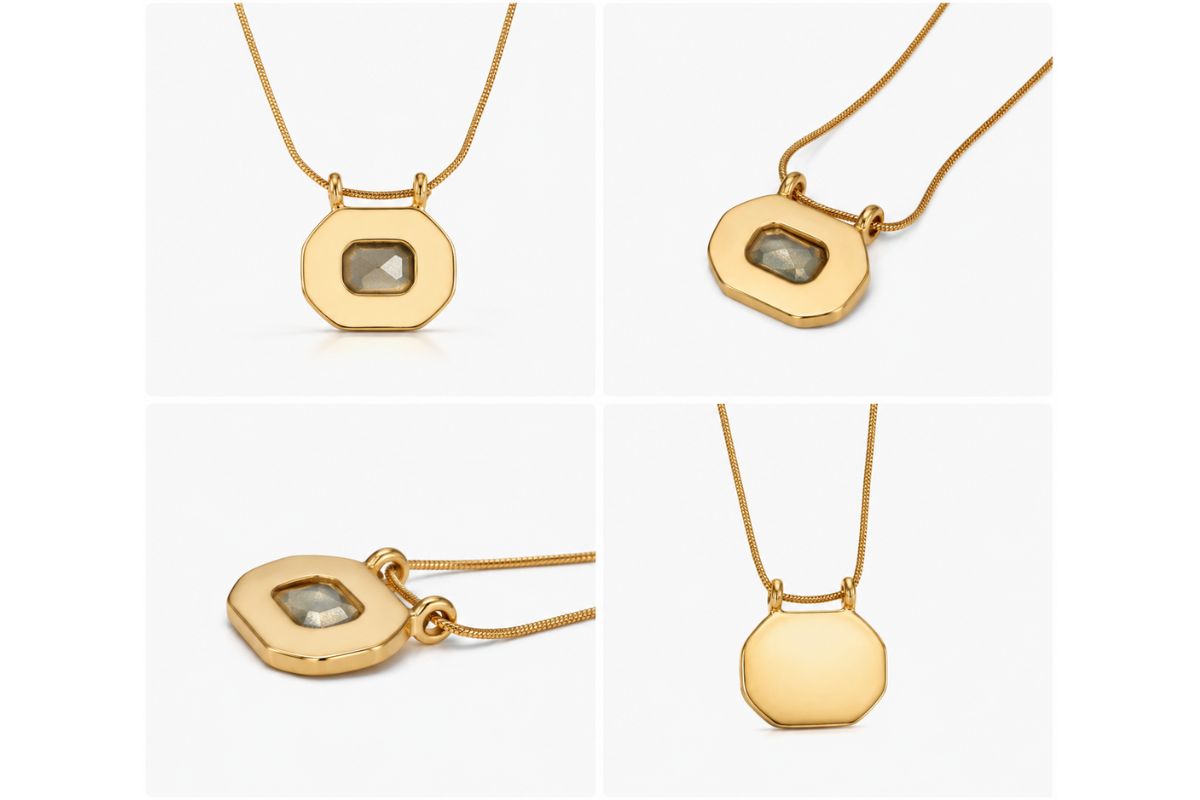 Gemstone Cubic Zirconia Pendant Necklace White image