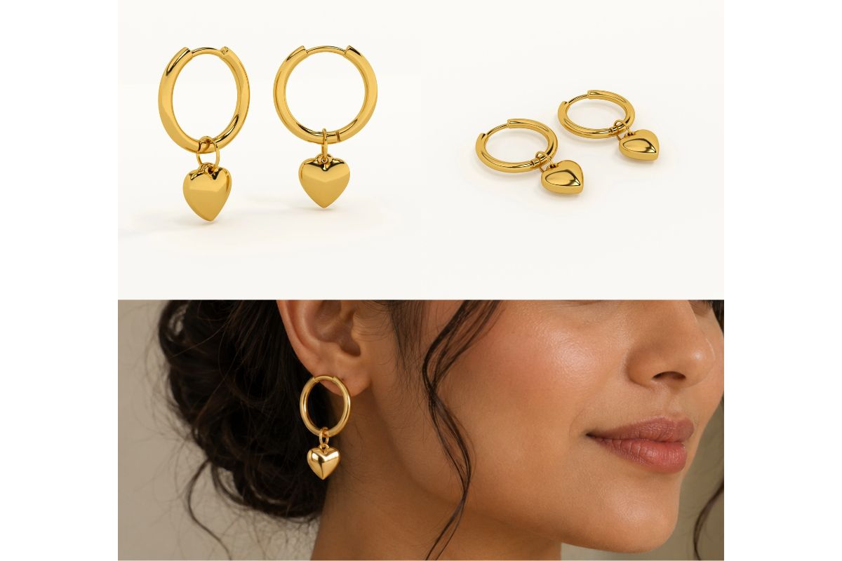 Small Heart Hoop Earrings image