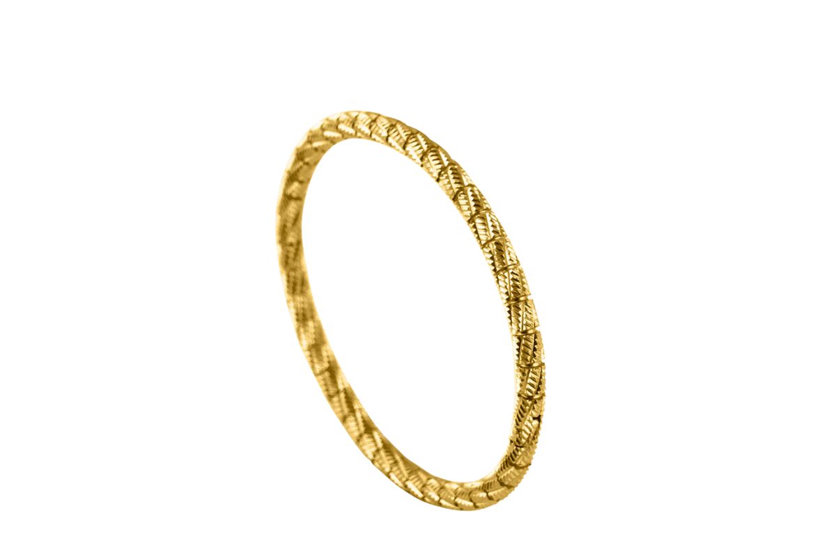 Golden Woven Radiance Bangle Bracelet