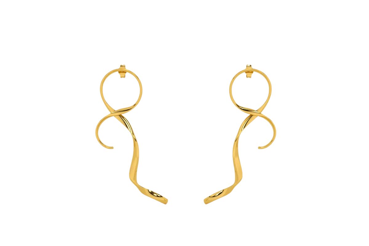 Golden Figure Eight Drops Earrings