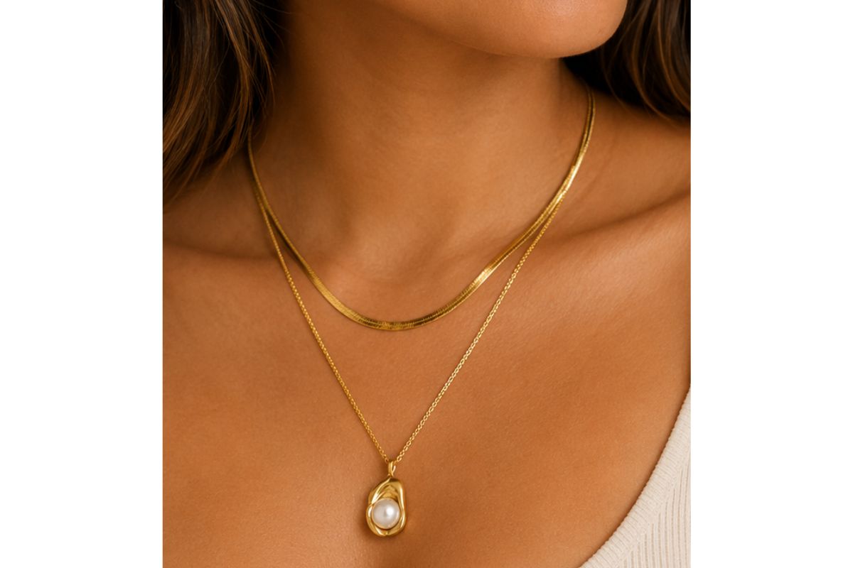 Auric Pearl Layered Necklace image
