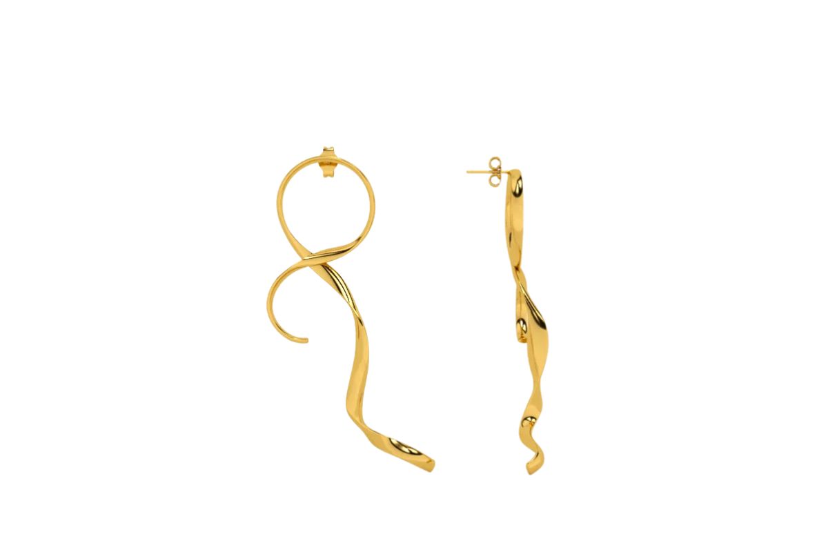 Golden Figure Eight Drops Earrings image