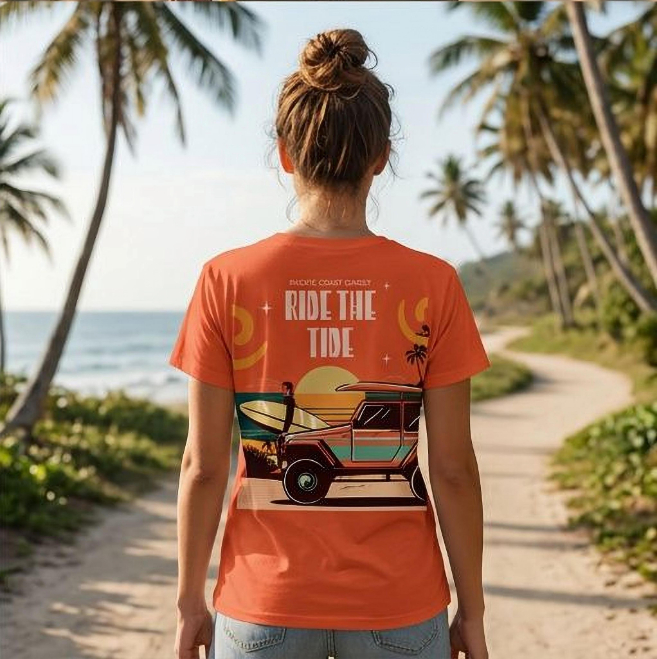 Ride the Tide | Unisex Heavy Cotton Graphic T-Shirt image