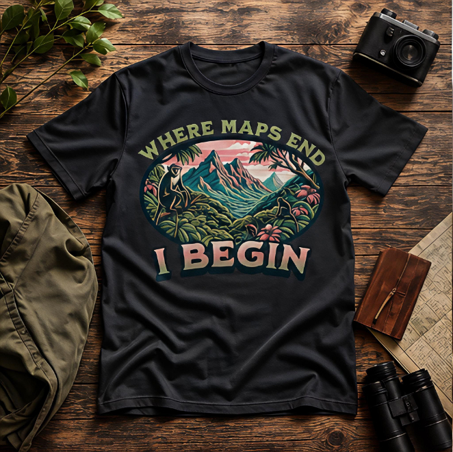 Where Maps End-I Begin | Unisex Heavy Cotton Graphic T-Shirt image