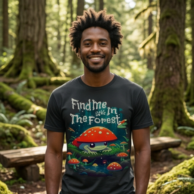 Find me in the Forest | Unisex Heavy Cotton Graphic T-Shirt image