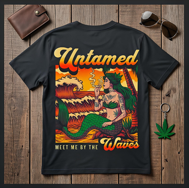 Meet by the waves | Women Heavy Cotton Graphic T-Shirt image