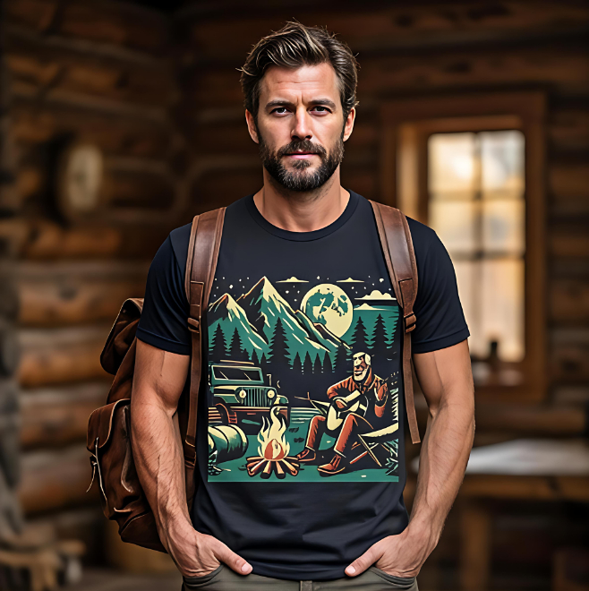 Night song and open roads | Unisex Heavy Cotton Graphic T-Shirt image