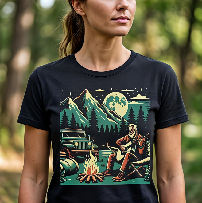 Night song and open roads | Unisex Heavy Cotton Graphic T-Shirt image
