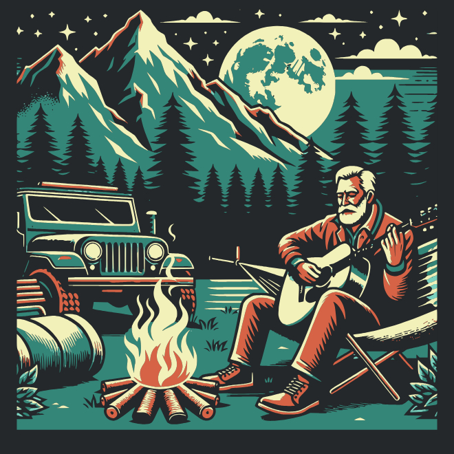 Night song and open roads | Unisex Heavy Cotton Graphic T-Shirt
