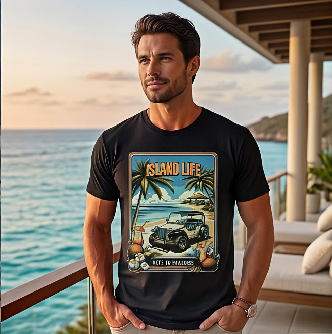 Unisex Black Island Life T-Shirt image
