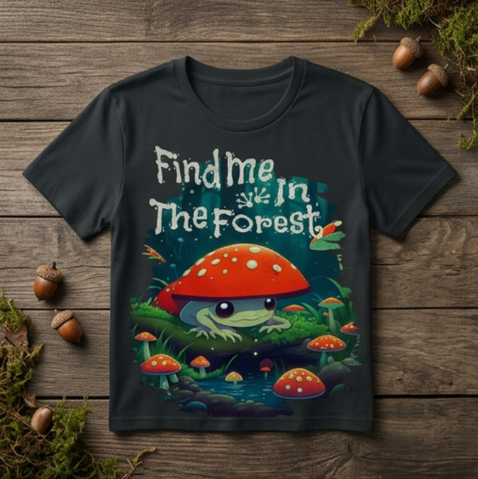 Unisex Black Rain Forest T-Shirt