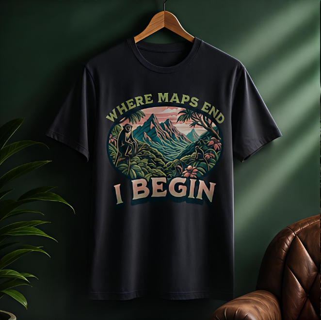 Unisex Black Lost Island T-Shirt