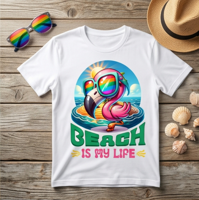 Unisex White Beach T-Shirt