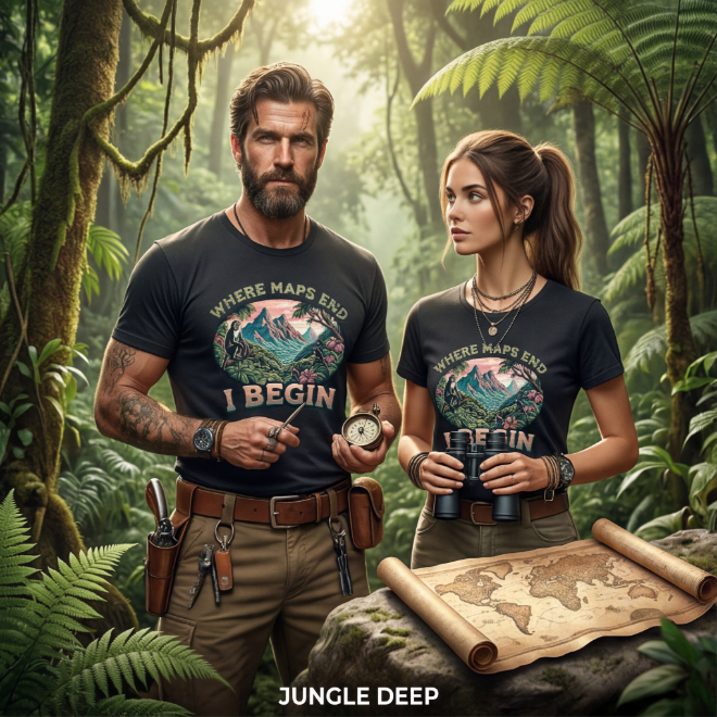 Unisex Black Lost Island T-Shirt image