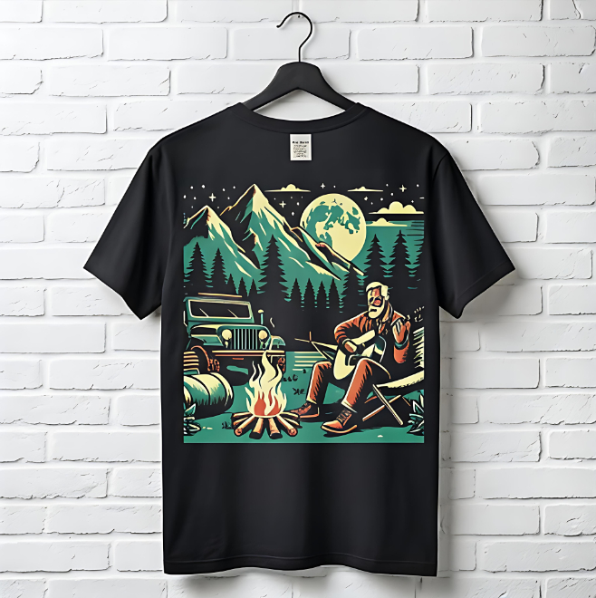 Unisex Black Camp Night T-Shirt