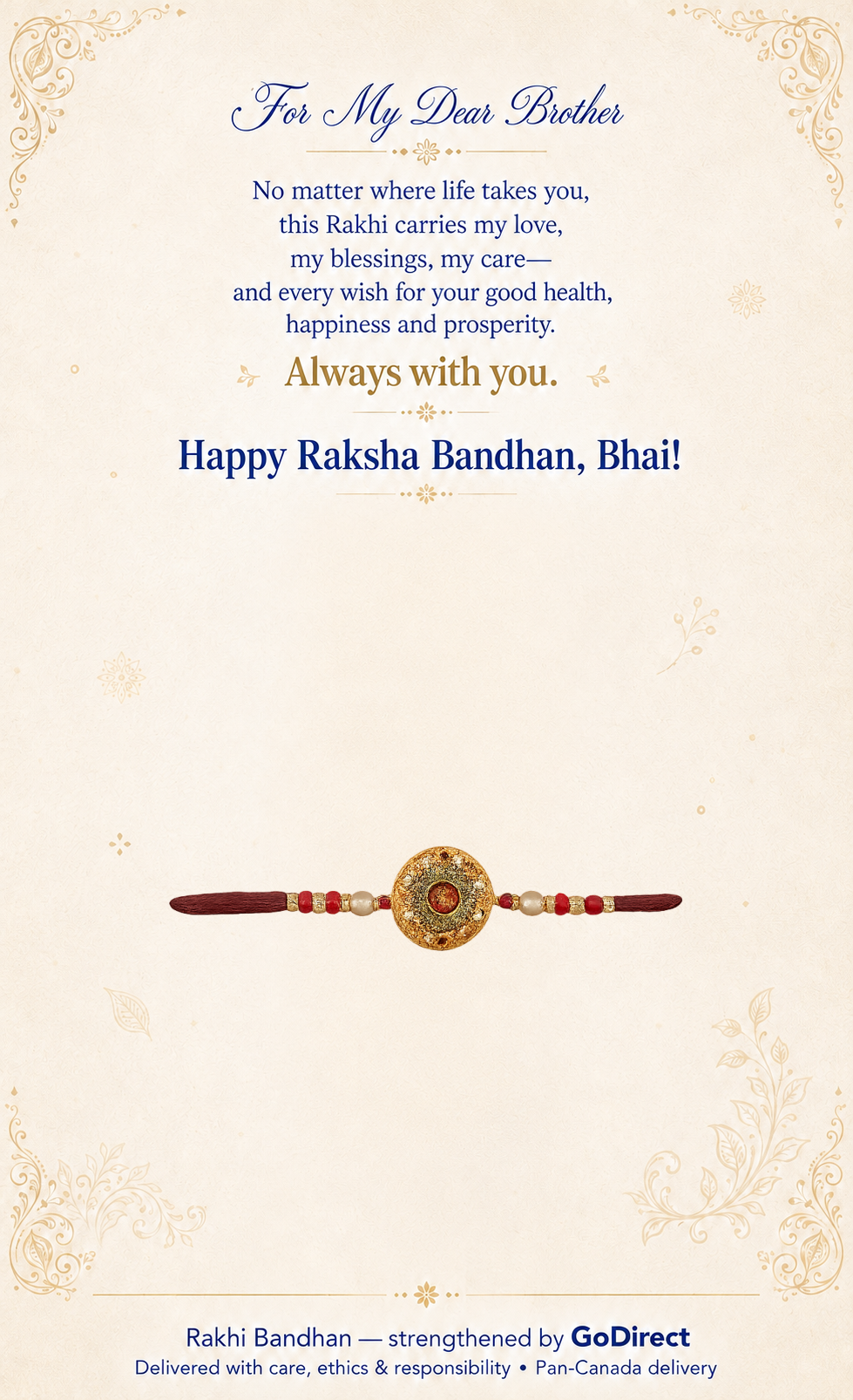 Cheque Themed Rakhi with Evil Eye image