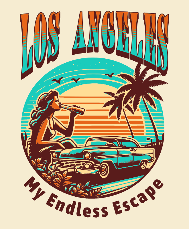 My Endless Escape-LA | Unisex Heavy Cotton Graphic T-Shirt