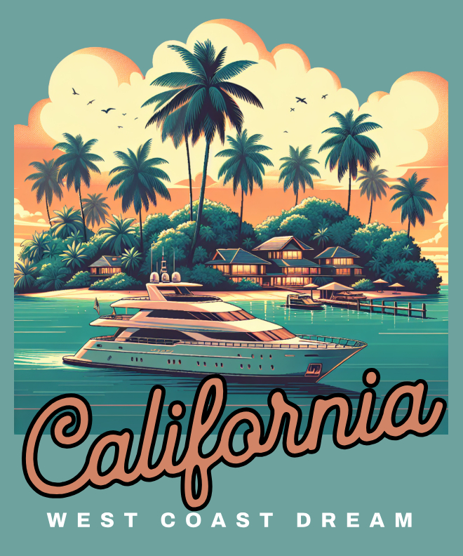 West Coast Dream-California | Unisex Heavy Cotton Graphic T-Shirt