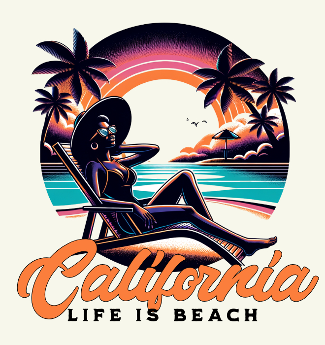 Life is Beach-California | Unisex Heavy Cotton Graphic T-Shirt