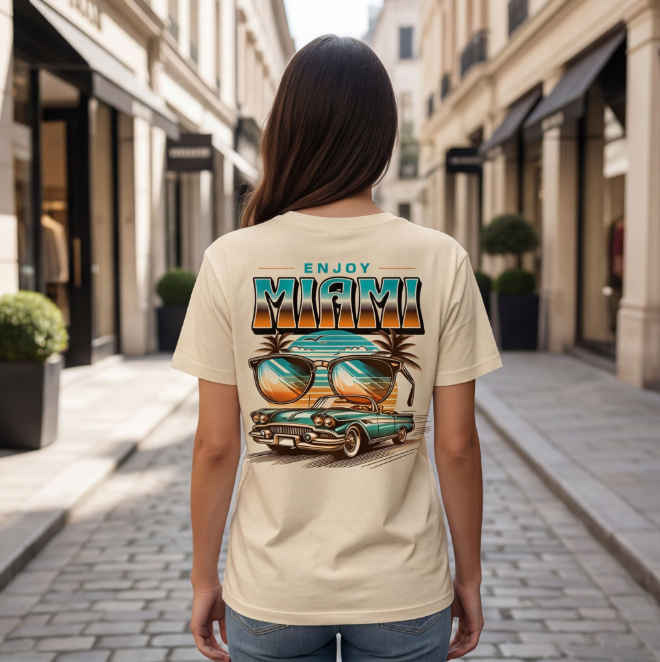 Enjoy Miami | Unisex Heavy Cotton Graphic T-Shirt image