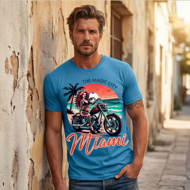 The Magic City-Miami | Unisex Heavy Cotton Graphic T-Shirt image