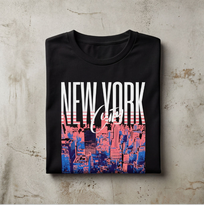 New York City Glow | Unisex Heavy Cotton Graphic T-Shirt image