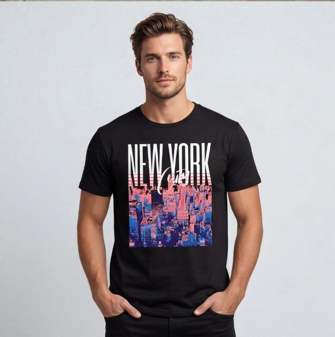 New York City Glow | Unisex Heavy Cotton Graphic T-Shirt image