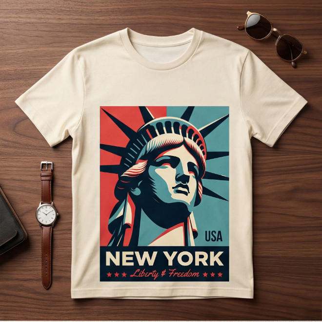 Statue of Liberty | Unisex Heavy Cotton Graphic T-Shirt image