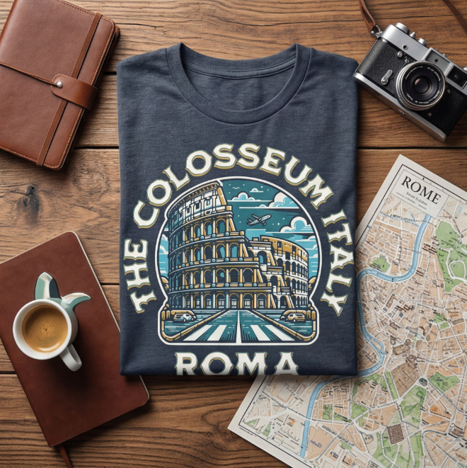 Colosseum-Rome | Unisex Heavy Cotton Graphic T-Shirt image