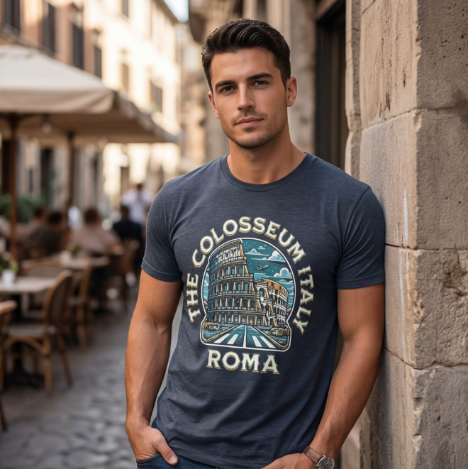 Colosseum-Rome | Unisex Heavy Cotton Graphic T-Shirt image