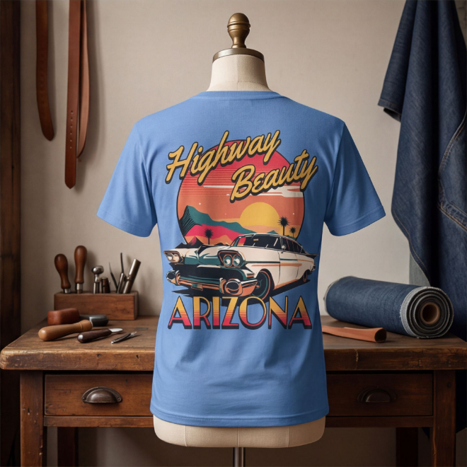 Highway Beauty-Arizona | Unisex Heavy Cotton Graphic T-Shirt image